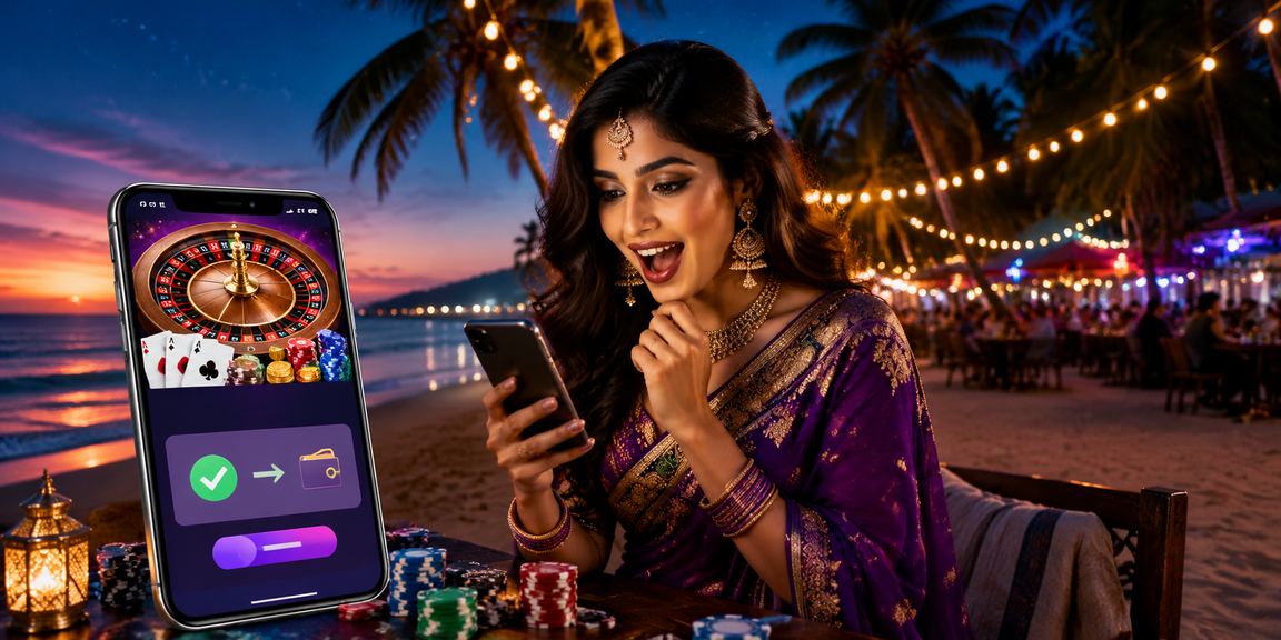 Responsible gaming awareness on mobile app at beach